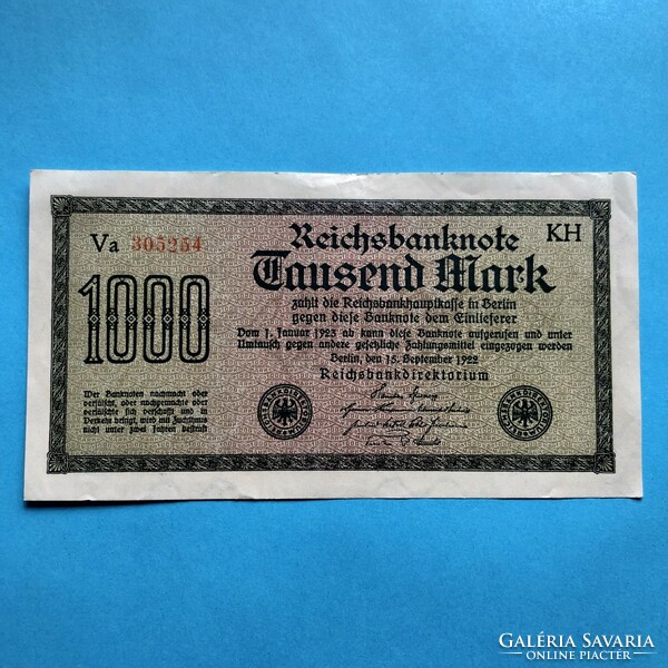German Empire 1000 marks (1922) ‘unc’