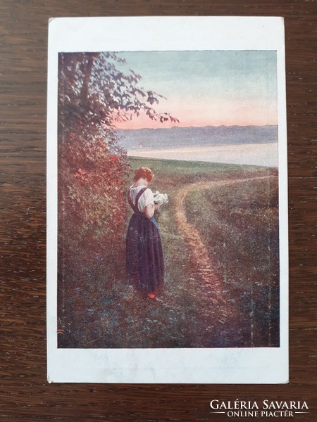 Old postcard 1921 vintage art postcard