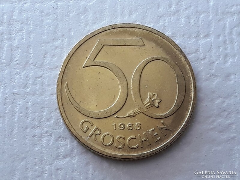 50 Groschen 1965 coin - Austrian 50 gröschen 1965 foreign currency of the Republic of Austria