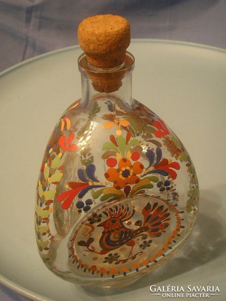 U13 Nemesi Címeres gyűjtői  Olasz tűzzománc antik üveg  palack ritkaság 22 cm