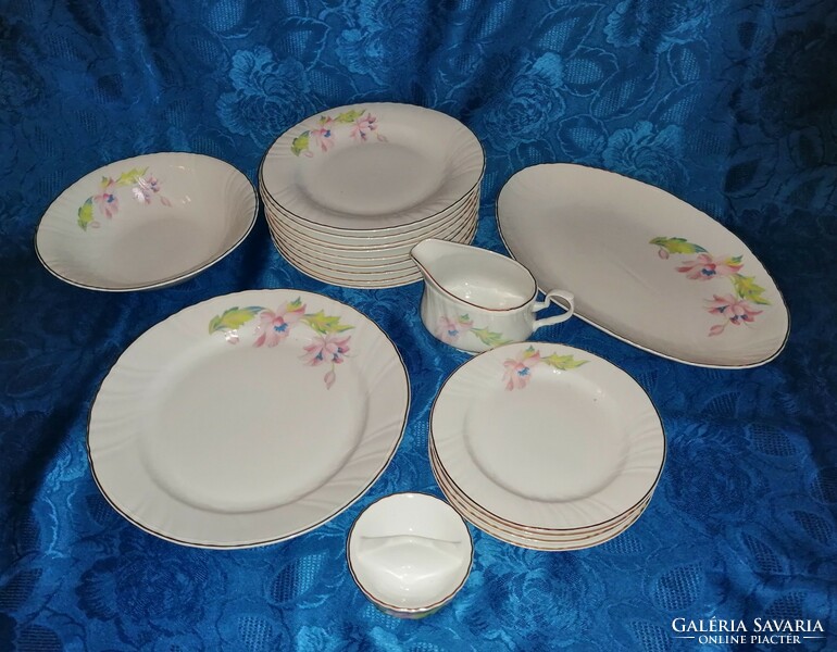 Arpo porcelain floral tableware - flat plate small plate serving sauce bowl salt shaker