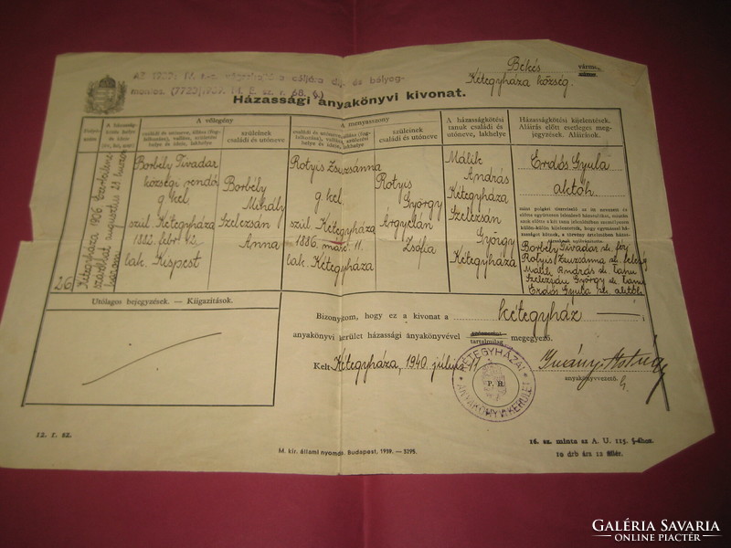 Marriage certificate from 1940 (two churches)