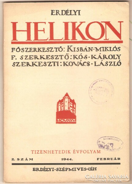 Erdélyi Helikon  1944 Február