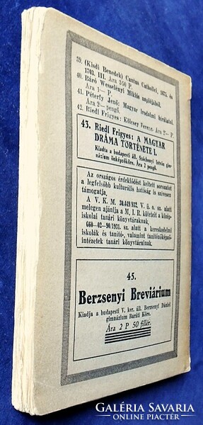 Frigyes Riedl: the history of Hungarian drama 1. [1939]