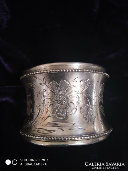 Antik ezüst (800 agárfej) szalvétagyűrű páros /Prága/