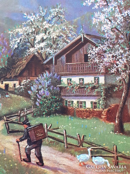 Old postcard circa 1930s rural spring life landscape postcard