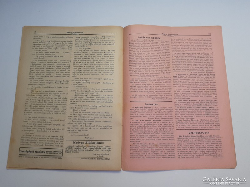 Régi újság 1925 Magyar uriasszonyok közlönye Gazdasszonyok lapja