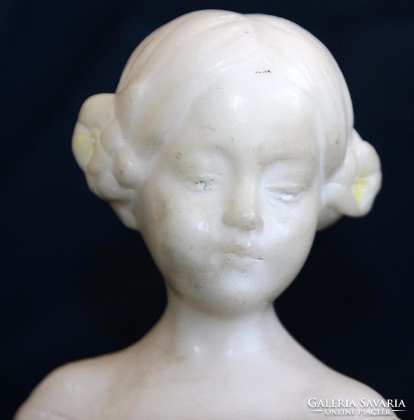 Antique friedrich goldscheider marble girl busts