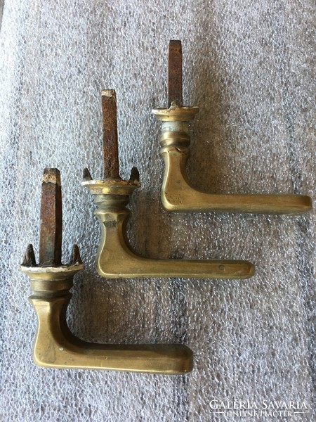 6 old copper window handles in one