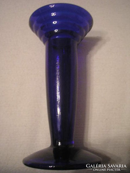 Art deco sapphire blue base flawless thick wall flower vase for sale