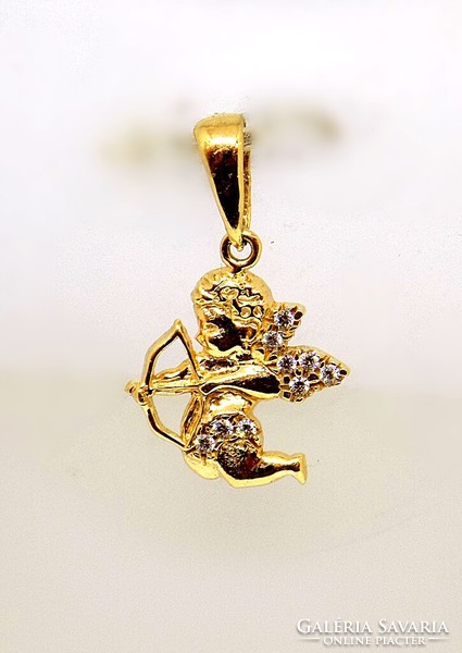 Gold cupid pendant (zal-au50204)