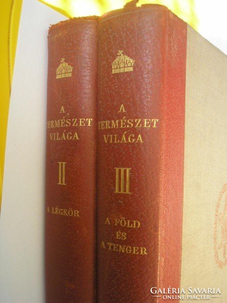 Királyi Magyar társulat Természet világa 1939 -es kiadása 2 kötet ritkaság légkör,föld,tenger792 old