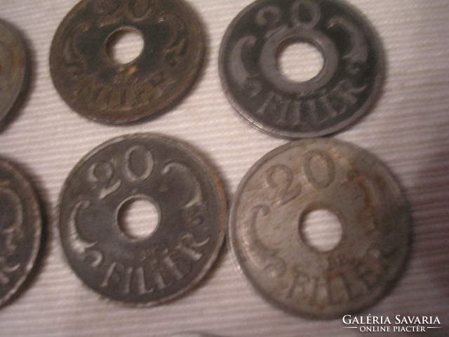 6 pcs iron + aluminum 20-pound kingdom collection from Hungary +1 2 pennies for sale /41./