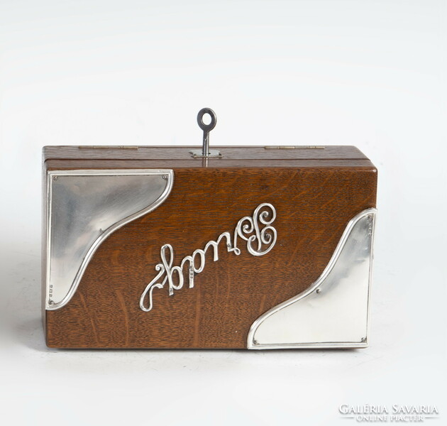 Silver applique wooden bridge box