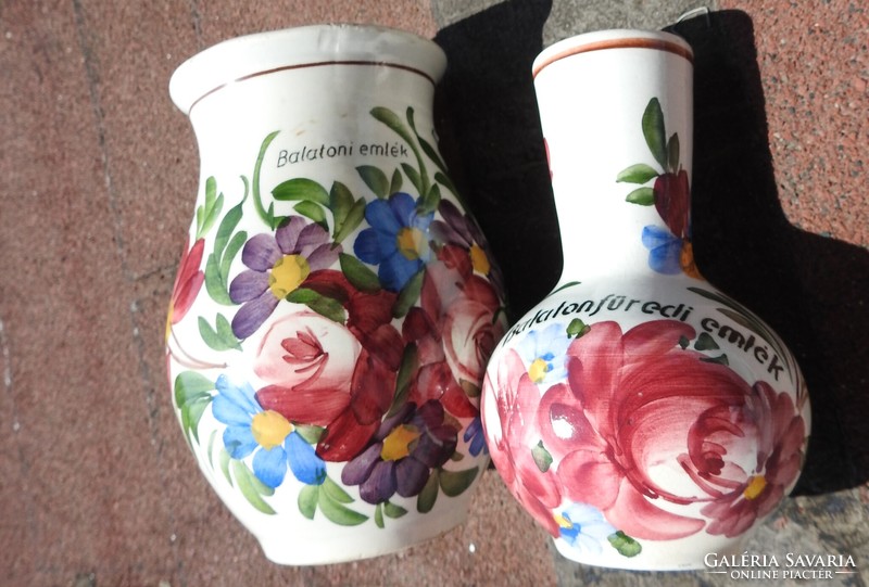Városlődi kancsó ( bokály) és váza párban - Balatoni emlék mindkettő