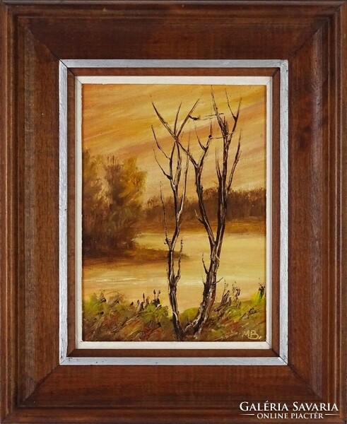 1I783 xx. Century painter with mb sign: withered tree in autumn landscape