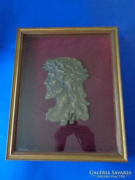 Antique bronze Jesus profile