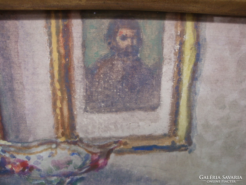Boem Ritta: Szobabelső antik komóddal (Cézanne portréval) F264