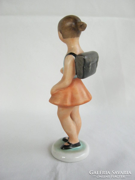 Retro ... iparművészeti kerámia figura nipp iskolás kislány