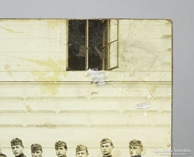 1I829 Antik katonai fotográfia csoportkép a katonák aláírásával 17 x 23 cm