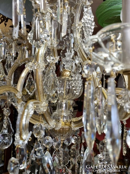 Old renovated large Maria Theresa crystal chandelier