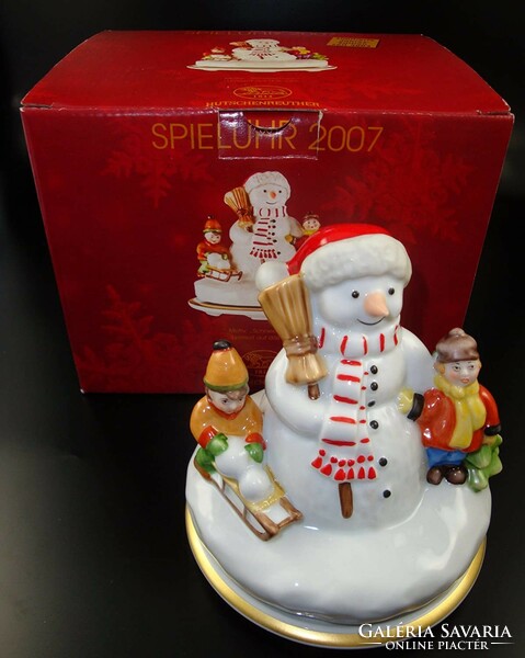 Hutschenreuther 2007 Music Box Snowman karácsonyi asztaldísz zenél Limitált Ritka