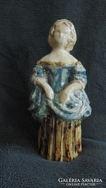 Antique handicraft ceramic lady sculpture