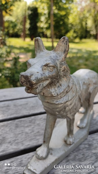 Large dog metal aluminum wolf dog statue