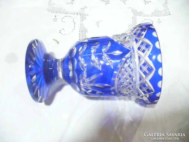 Kék ólomkristály váza