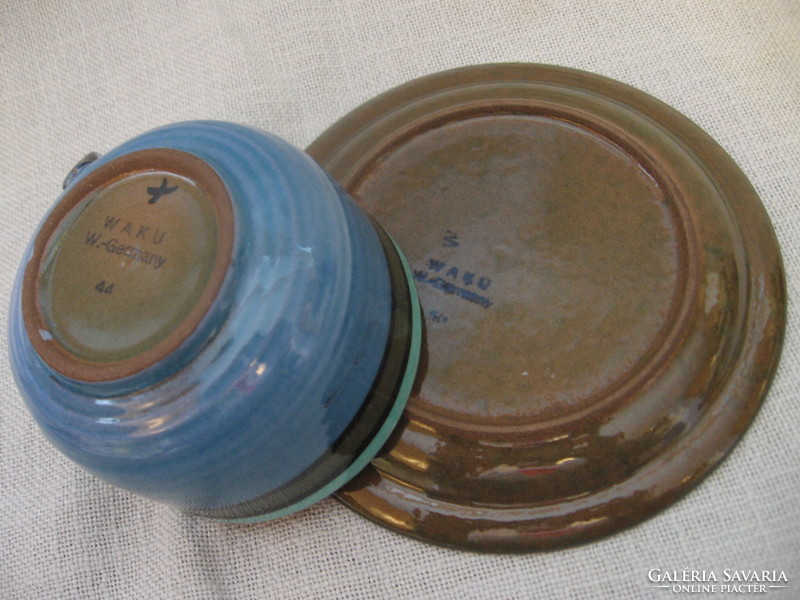 Set of vintage waku ceramic w-germany tea with coffee cups