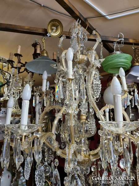 Old renovated large Maria Theresa crystal chandelier