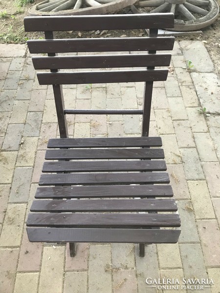 Garden folding wooden chair, renovated, repainted. Size: 40x90 cm 3 pcs
