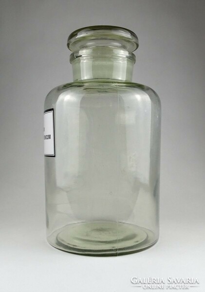 1I812 Régi nagyméretű gyógyszertári patika üveg 31.5 cm NATRIUM HYDROGENCARBONICUM felirattal