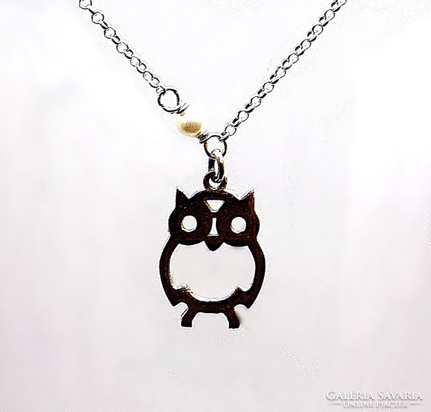 Silver chain with owl pendant (zal-ag103273)