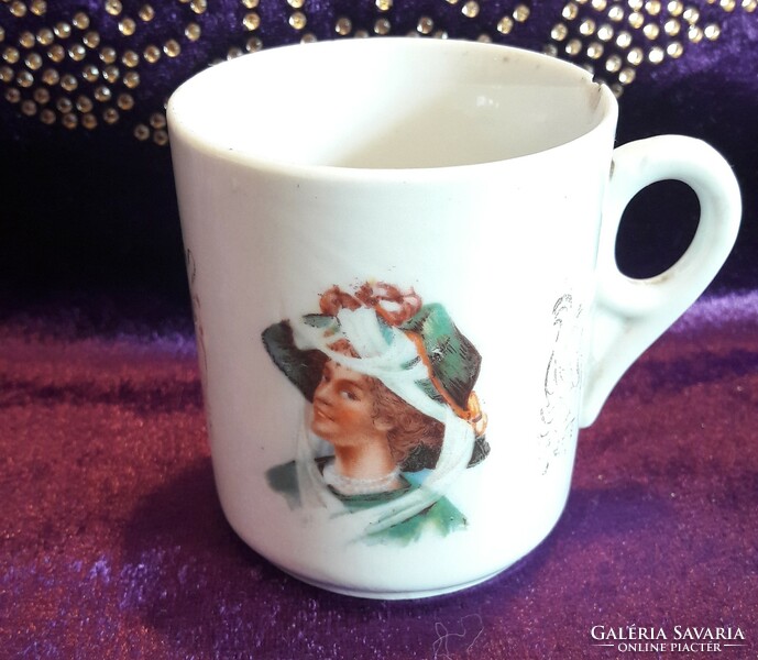 Antique Art Nouveau Lady Portrait Cup 2. (L2508)