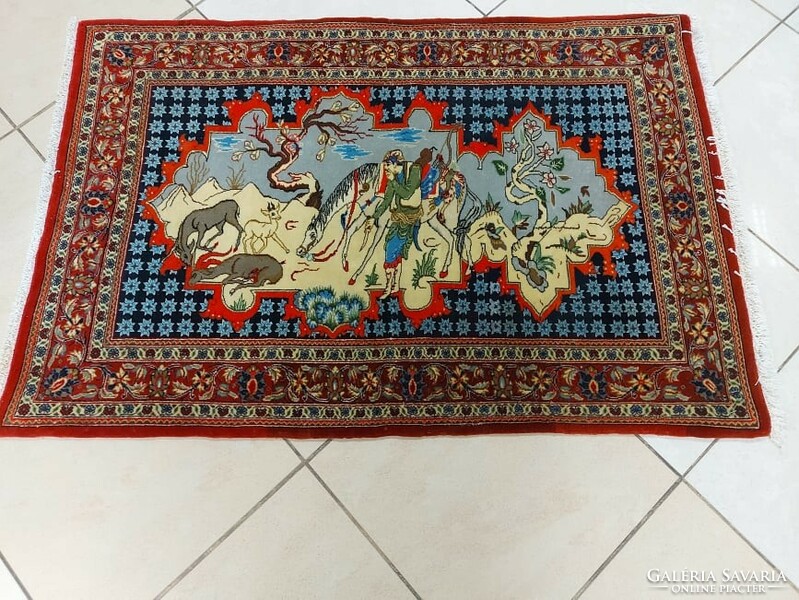 New original Iranian qoum 80x117 hand-knotted merino wool persian rug ff_10