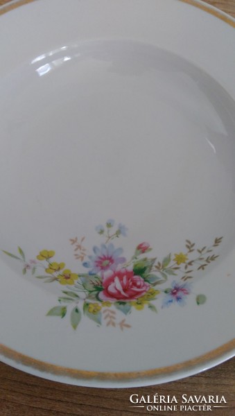 Pótlásnak ! Antik porcelán arany szélű virágos  leveses tányér