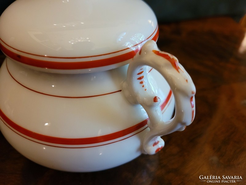Antique porcelain sugar bowl with lid and bonbonier 15x16cm