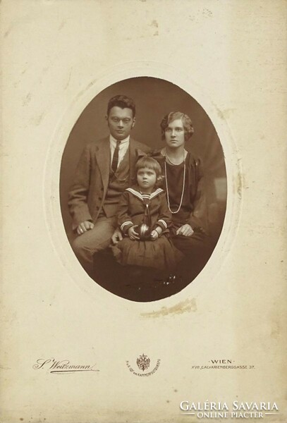 1I844 Régi családi fotográfia portré S. WEITZMANN 14.5 x 10.5 cm