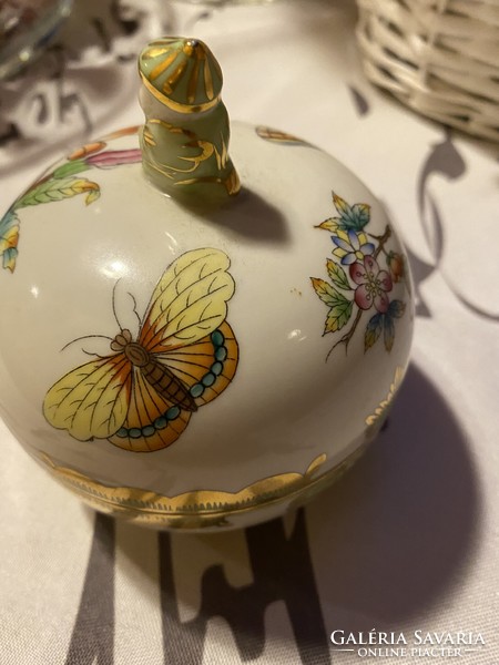 Herendi Viktória mintás porcelán bonbonier