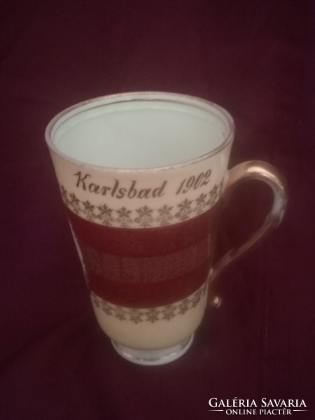 Különleges karlsbadi emlék csésze 1902-ből
