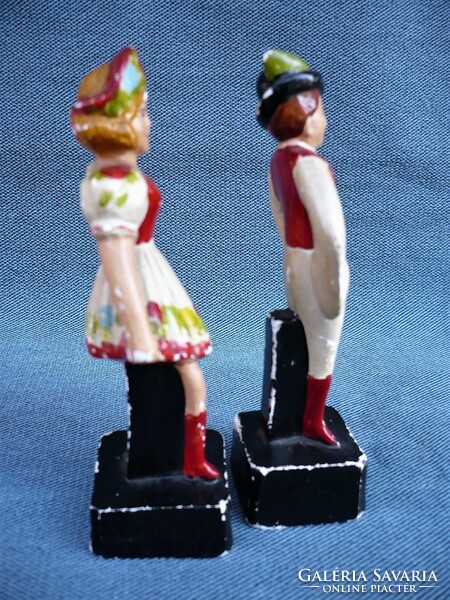 Old hand-painted pair of folk costumes