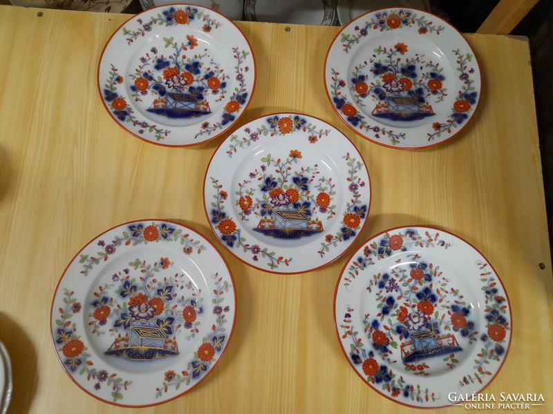 Alt Wien Ausztria Fischer & Mieg Pirkenhammer Imari Mintás Porcelán Süteményes Tányér.