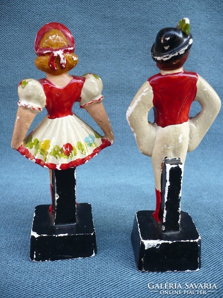 Old hand-painted pair of folk costumes