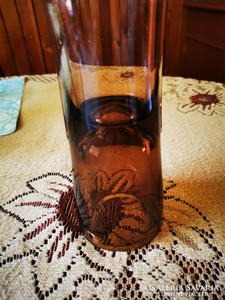 Gyönyörű cseh üveg váza, 33 cm magas