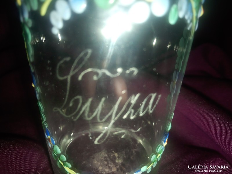 Fabulous lujza subscribed enamel stained glass beaker