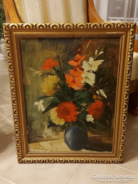 Antique wonderful flower still life painting!