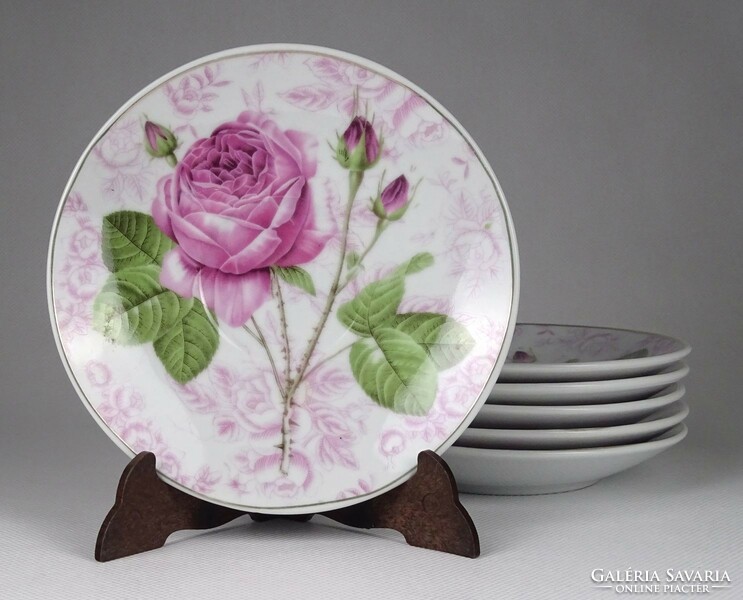 1I878 marked rose porcelain plate set of 6 pieces