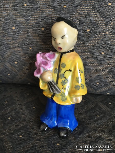 Antique Herend Chinese girl figurine, a rare antique example of this