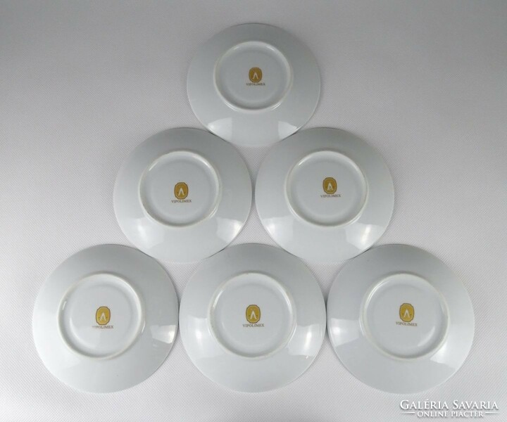 1I878 marked rose porcelain plate set of 6 pieces